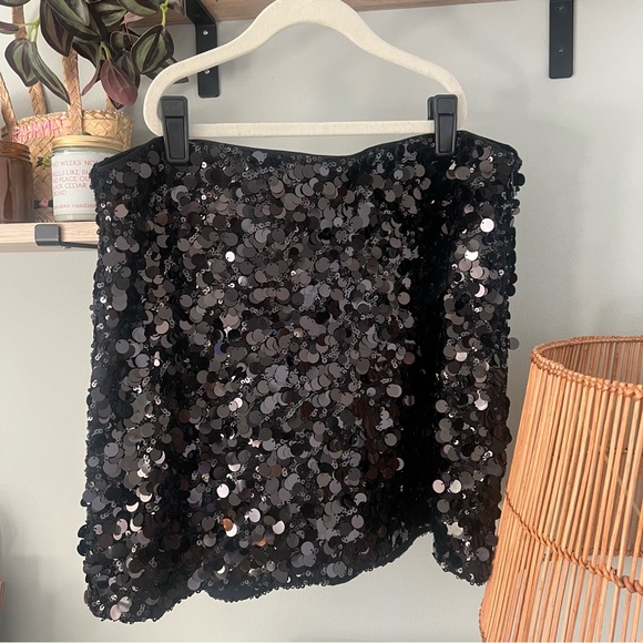 Abercrombie & Fitch Black Sequin Mini Skirt - Picture 1 of 4